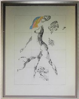 Jacob Landau Surreal Print Dissected Female Nude