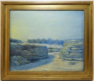 After R. Bruce Crane O/C Impressionist Tonal Landscape
