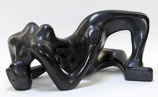 Abstract Ceramic Reclining Female Nude Sculpture