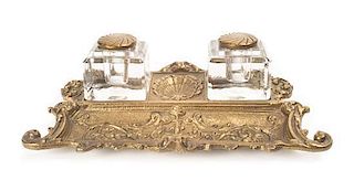 A Louis XV Inkwell, Length 11 1/4 inches.