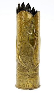WW I Trench Art Brass Flower Vase
