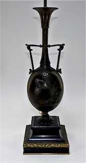 Henry Cahieux Barbedienne Bronze Aesthetic Lamp
