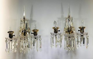 PR Beautiful Brass & Crystal Sconce Lights