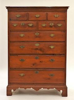 New England Chippendale Cherry Chest of Drawers