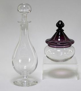 2PC Pairpoint Covered Candy Jar & Decanter