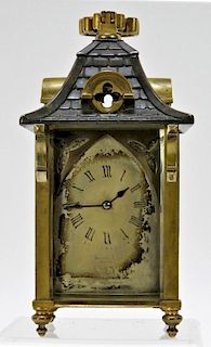 Auguste Klein Gothic French Bronze Carriage Clock