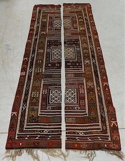 PR Afghan Kilim Wool Flat Weave Panel Rugs