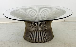 Warren Platner Steel Glass Coffee Table for Knoll