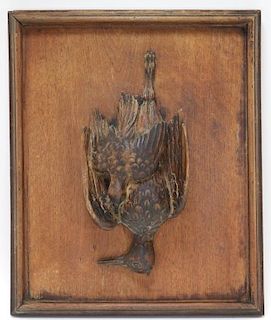 19C European Carved Game Bird Carved Hunting Board
