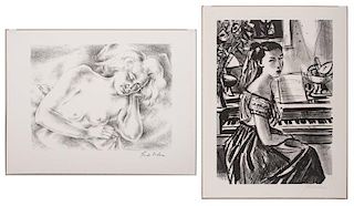 Frede Vidar (American, 1911-1967) and Sigmund Menkes (American, 1896-1986), Two Lithographs