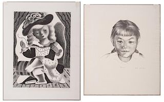 Nura Woodson Ulreich (American, 1900-1950) and Mina Schutz Pulsifer (American, 1899-1989), Two Lithographs