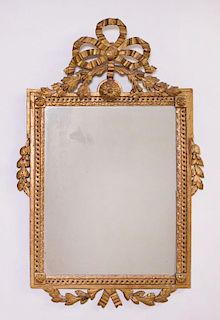 LOUIS XVI STYLE CARVED GILTWOOD MIRROR