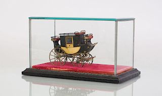 ENGLISH PAINTED METAL MODEL OF A MAIL COACH