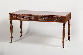 COLONIAL CARVED MAHOGANY SIDEBOARD