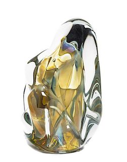 A Contemporary Studio Glass Sculpture, Chris Heilman, Height 11 1/2 inches.