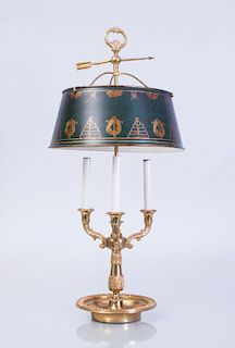LOUIS XVI STYLE GILT-BRONZE BOUILLOTTE LAMP