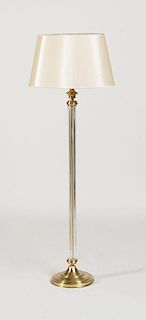BRASS AND GLASS FLOOR LAMP
