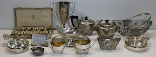 SILVER. Grouping of Assorted Silver Hollow Ware.