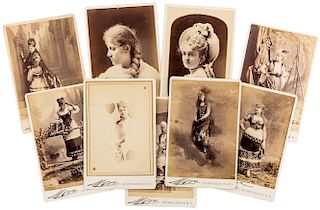 [EARLY NEW YORK SOCIALITE PHOTOGRAPHY] AN FCDC FANCY BALL ALBUM WITH ANTIQUE CABINET PHOTOGRAPHS OF NEW YORK SOCIALITES INCLU