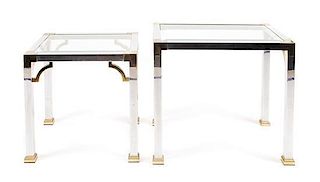 A Collection of Three Glass and Chrome Tables, Height of largest 15 3/4 x width 39 1/2 x depth 39 1/2 inches.