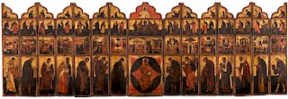 A RUSSIAN PORTABLE ICONOSTASIS, MOSCOW SCHOOL, EARLY 19TH CENTURY