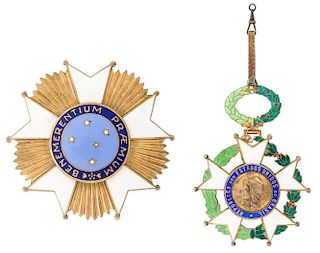A PAIR OF ORDERS OF THE BRAZILIAN NATIONAL ORDER OF THE SOUTHERN CROSS