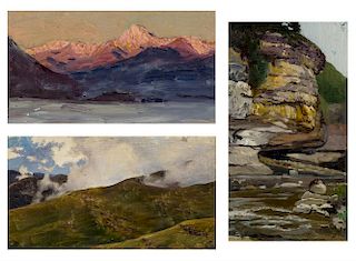 A GROUP OF 3 LANDSCAPE PAINTINGS BY NIKOLAI NIKANOROVICH DUBOVSKOY (RUSSIAN 1859-1918)