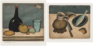 PAIR OF HAND-COLORED ETCHINGS BY MIKHAIL CHEMIAKIN (RUSSIAN B. 1943)