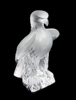 * A Lalique Molded and Frosted Glass Figure Height 9 1/2 inches.