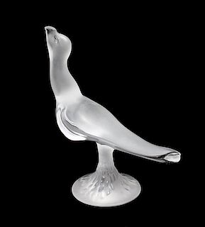 * A Lalique Molded and Frosted Glass Figure Height 8 3/4 inches.