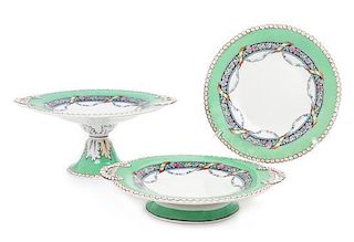 * A William Brownfield (& Sons) Porcelain Dessert Service Diameter of plate 9 1/8 inches.