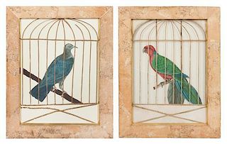 Two Framed Avian Collages 19 1/4 x 13 3/8 inches.
