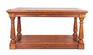 A Pine Refectory Table Height 35 x width 71 x depth 36 inches.