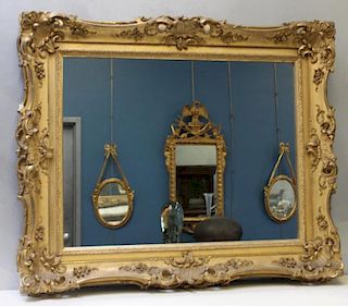Antique Carved and Gessoed Mirror.