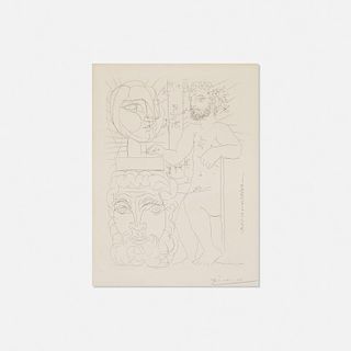 Pablo Picasso, Sculpteur et Deux Tetes sculptees from La Suite Vollard