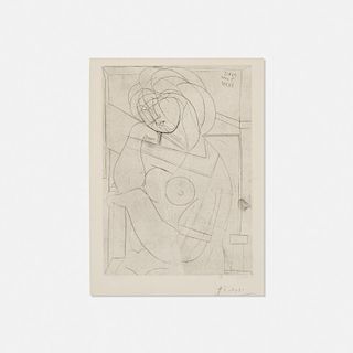 Pablo Picasso, Femme nue assise, la Tete appuyee sur la Main from La Suite Vollard