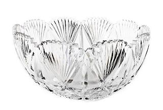A Large American Brilliant Period Cut Glass Punch Bowl, Height 7 x diameter 13 3/4 inches.