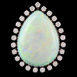 Large Vintage K. Goldschmidt Jewelers Pear Shape Opal
