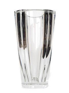 Large Baccarat Crystal Vase, Height 11 7/8 inches.