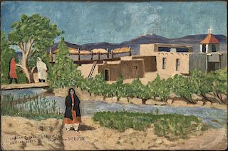 Albert Lujan (Weasel Arrow (1892-1948), "Indian Pueblo, Taos"