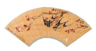 * Gu Jianlong, (1606-1687), Prunus Blossoms and Swallows