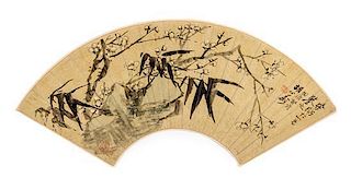 * Hu Gongshou, (1823-1886), Prunus and Bamboo