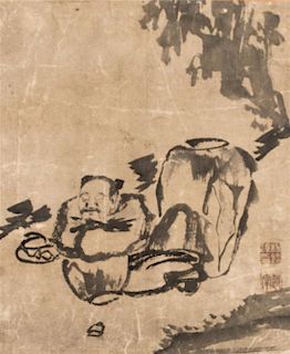 * Anonymous, (QING DYNASTY), Man with a Jar underneath Tree