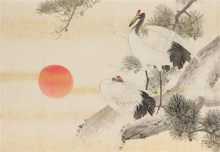 * Gyokumin Okubo, (1874-1949), Cranes
