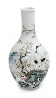 A Falangcai Enamel Porcelain Vase Height 8 1/4 inches.