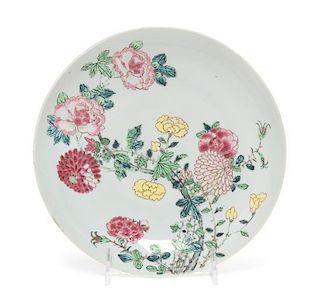 * A Famille Rose Porcelain Plate Diameter 8 3/4 inches.