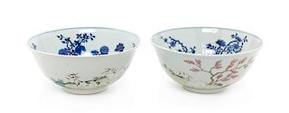 A Pair of Famille Rose Porcelain Bowls Diameter 6 inches.