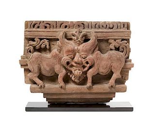 A Javanese Terracotta Frieze Height 11 1/4 inches.