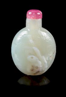 * A Pale Grey Agate Snuff Bottle Height 2 1/2 inches.