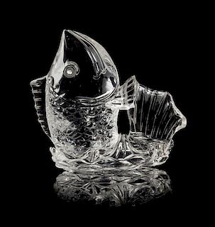 * A Carved Rock Crystal Figure of a Fish Height 7 inches.